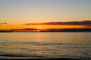 神奈川県逗子海岸の夕日