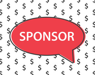 sponsor word on dollar pattern- vector illustration
