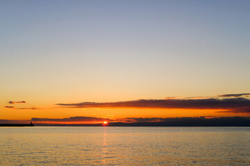 神奈川県逗子海岸の夕日