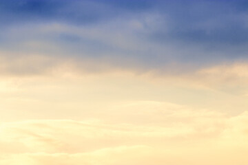 The background image of the evening sky has a beautiful golden light.