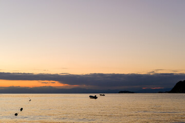 神奈川県逗子海岸の夕日