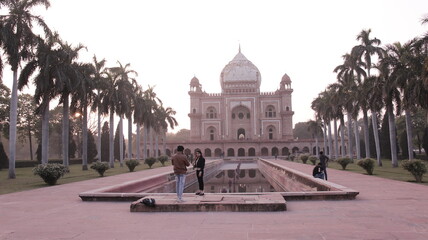 New Delhi, India – Jan 10, 2021: Safdarjung's, a popular tourist spot, was built in 1754 in the memory of Safdarjung who was the Prime Minister of India during the reign of Ahmad Shah Bahadur.