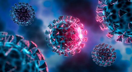 Detaillierter Corona Virus mit Mutation