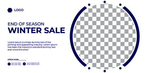 Winter fashion sale social media web banner design template