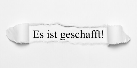 Es ist geschafft! 