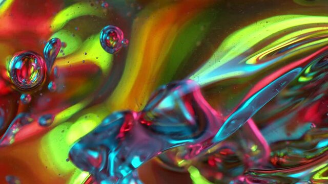 Super Slow Motion Shot of Splashing Abstract Color Background. Close-up Filmed at 1000 FPS