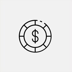 dollar coin icon illustration sign