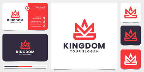 creative illustration of kingdom bold design. line art style,bold,luxury,elegant,simple with business card vector template. premium vector