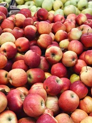 set of ripe apples close up