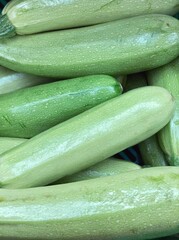 green zucchini for sale in supermarket 