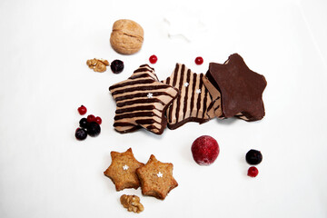 winter decorated star shaped chocolate ice creams