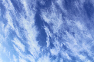 Beautiful cirrus clouds. Background. Texture. Scenery.