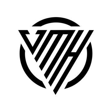 Initial letter VMH triangle monogram cool simple modern logo concept 