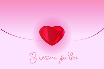 Love letter with sweet heart,Vector illustration,happy valentine's day