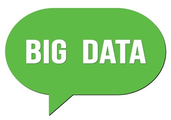 BIG  DATA text written in a green speech bubble