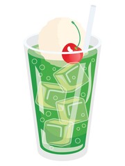 クリームソーダのイラスト