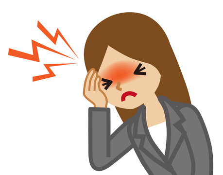 woman with headache, red face, pain clip art preview
