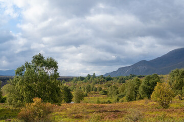 Fototapeta na wymiar The dam at Loch Cluanie in the Scottish highlands.