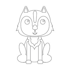 children's drawing of baby wolf on white background