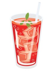 赤いカシスジュースのイラスト