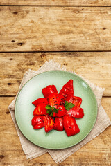 Homemade fermented sweet red pepper