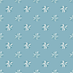 Fototapeta na wymiar Vintage seamless doodle pattern with little lemons ornament. Pastel blue background.