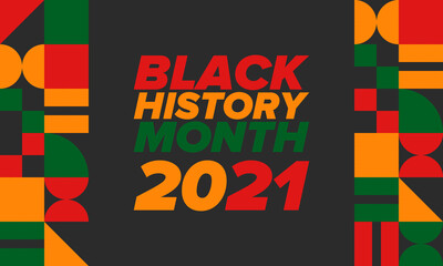 Fototapeta premium Black History Month. African American History. Celebrated annual. In February in United States and Canada. In October in Great Britain. Poster, card, banner, background. Vector illustration