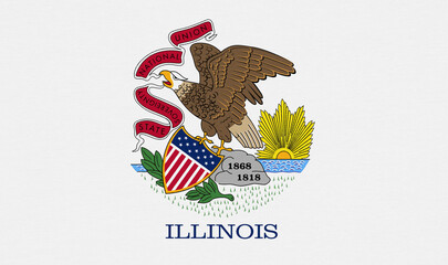Illinois State Flag With Textured Background