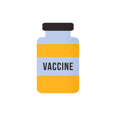 Vector illustration of bottle of vaccine COVID-19. Concept of vaccination, coronavirus, immunization isolated on white background