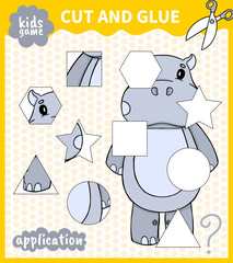 Children board animal game cut shape and glue in place for preschoolers and primary school students worksheets.Page read and match for kids educational book.