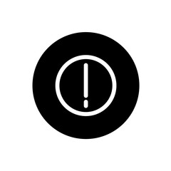 Warning icon. Warning sign symbol in black round style. Vector