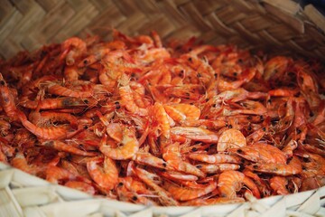 Basket full of prawns