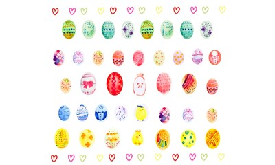 A set of colorful easter eggs