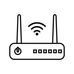 Router icon on white background color editable