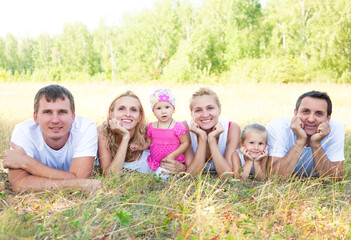 Fototapeta premium Extended Family Group In Park