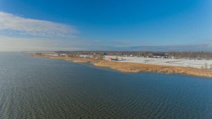 Zalew Wiślany zimą, Mierzeja Wiślana