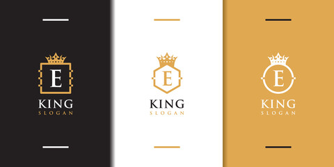 Letter e crown logo collection