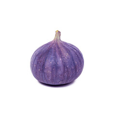 Blue and purple round fig fruit isolated on white background.
