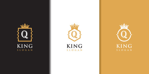 Fototapeta na wymiar Luxurious Letter q crown logo collection