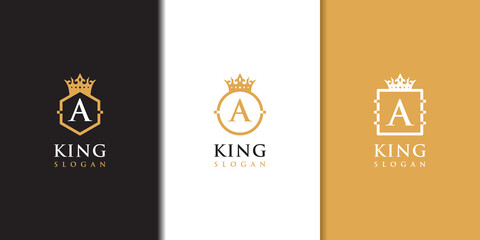 Luxurious a Letter crown logo collection