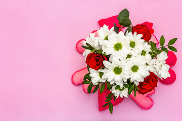 Bouquet of fresh flowers for Valentine's day or Wedding