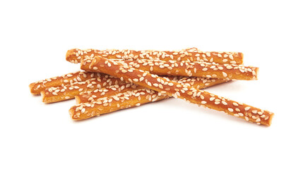 Pretzel sticks coated sesame