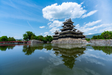 Fototapeta na wymiar 松本城と夏の青空
