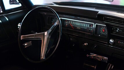 Fototapeta na wymiar Interior Of Vintage Car