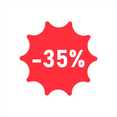 vector illustration Figures of discounts 35 percent on white background