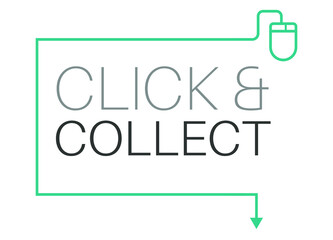 Click and Collect internet and online shopping concept to beat lockdown 3.0