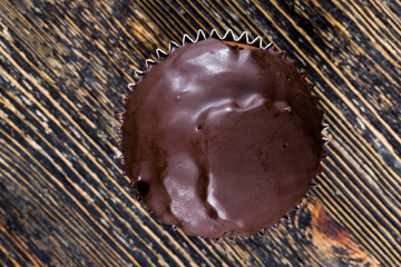 sweet delicious cupcake with chocolate