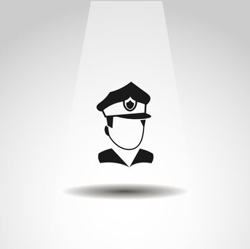 Police head icon. Police cop isolated vector icon. officer icon