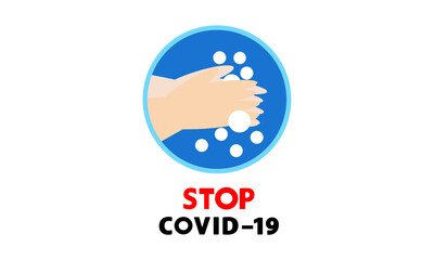 Washing hand for coronavirus prevention,COVID-19 prevention,Vector illustration.