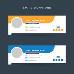 Fototapeta na wymiar Email signature template design, email footer, personal social media cover